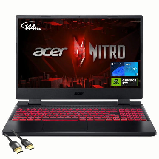 Nitro 5 Gaming Laptop, 15.6" FHD IPS 144Hz Display, 12Th Gen Intel 12-Core I5-12500H, Geforce RTX 3050, 64GB RAM, 2TB SSD, Thunderbolt 4, Backlit Keyboard, Wifi6, Mytrix HDMI Cable, Win 11 Pro